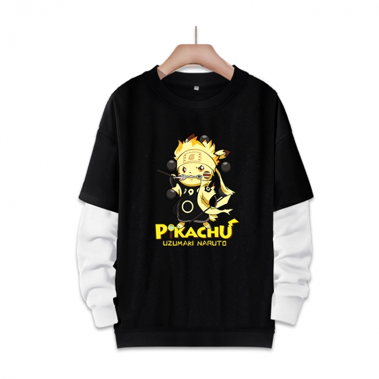Pokemon Anime fake two-piece thick round neck sweater from S to 3XL