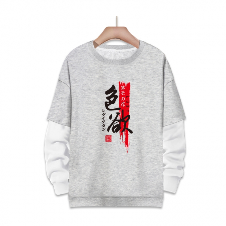 The Seven Deadly Sins Anime fake two-piece thick round neck sweater from S to 3XL