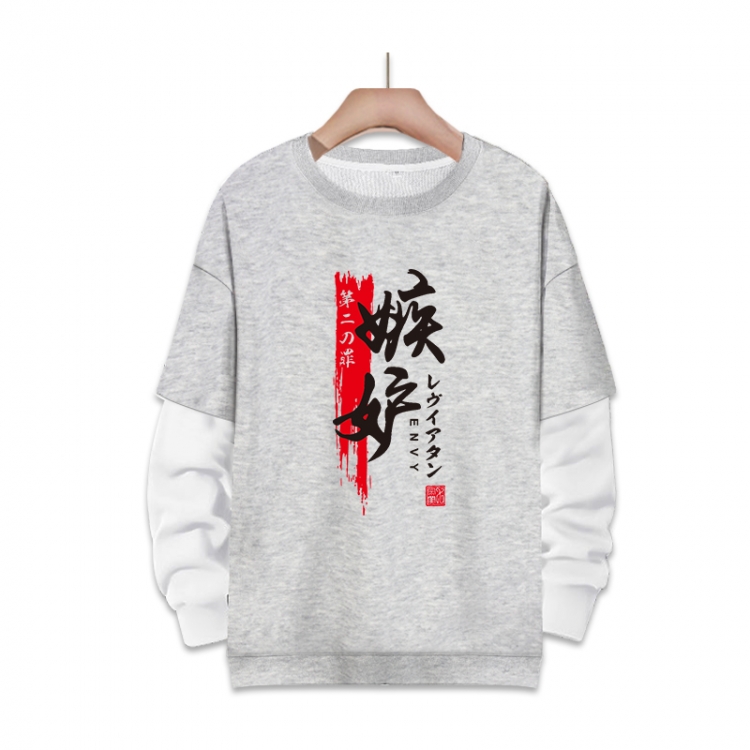 The Seven Deadly Sins Anime fake two-piece thick round neck sweater from S to 3XL