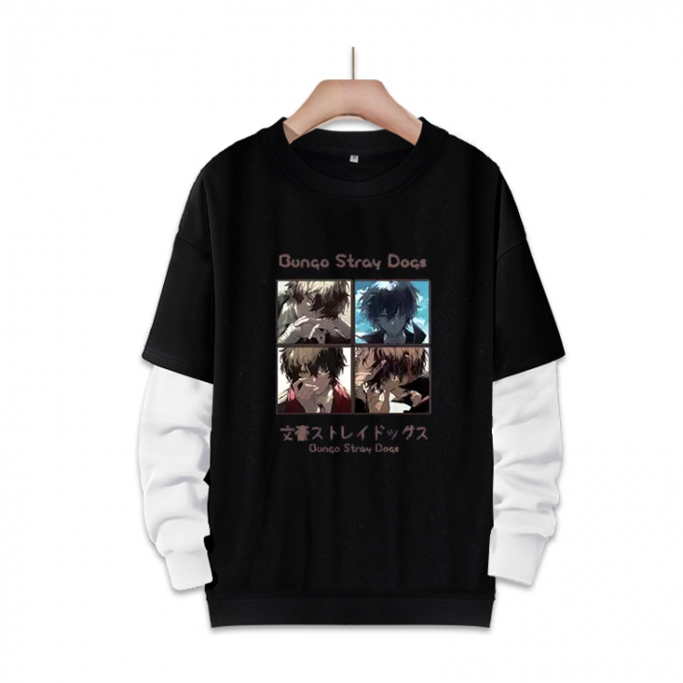 No Longer Human  Anime fake two-piece thick round neck sweater from S to 3XL