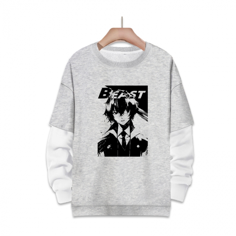 No Longer Human  Anime fake two-piece thick round neck sweater from S to 3XL