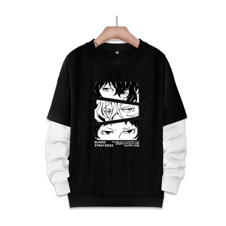 No Longer Human  Anime fake two-piece thick round neck sweater from S to 3XL