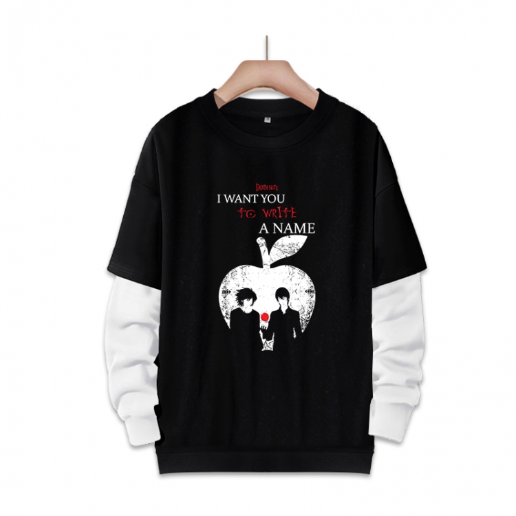 Death note Anime fake two-piece thick round neck sweater from S to 3XL