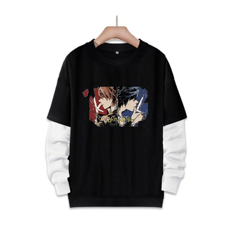Death note Anime fake two-piece thick round neck sweater from S to 3XL