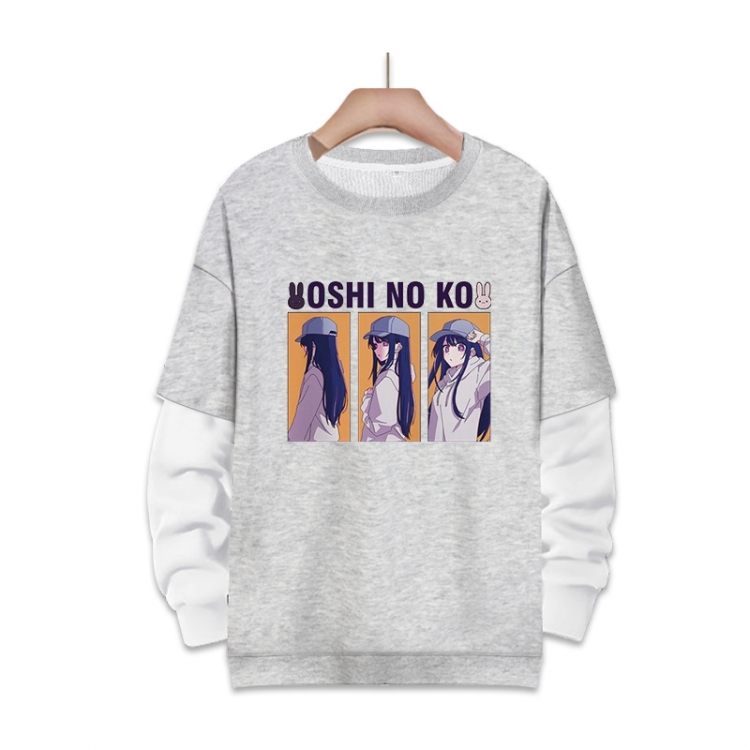 Oshi no ko Anime fake two-piece thick round neck sweater from S to 3XL