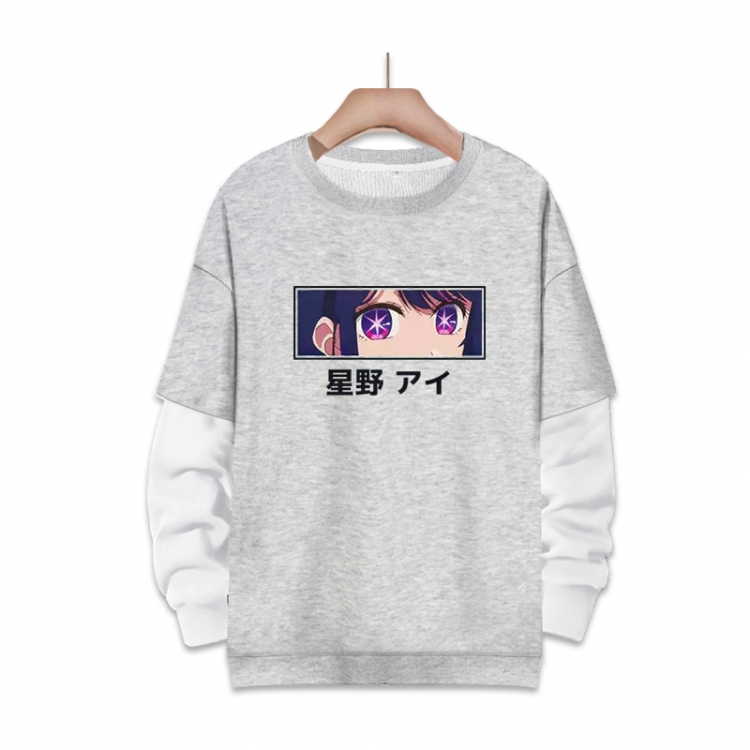 Oshi no ko Anime fake two-piece thick round neck sweater from S to 3XL