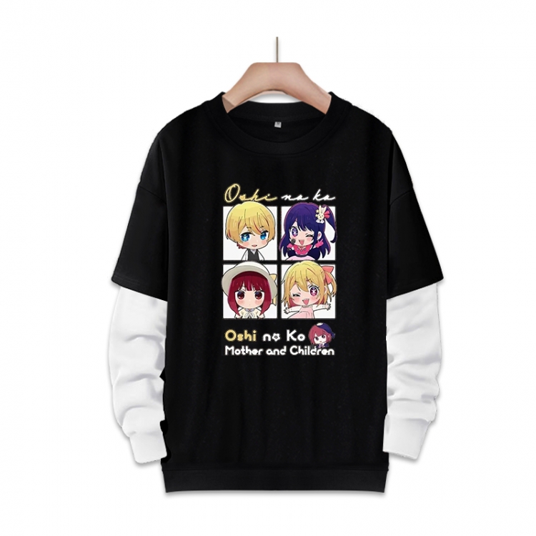 Oshi no ko Anime fake two-piece thick round neck sweater from S to 3XL