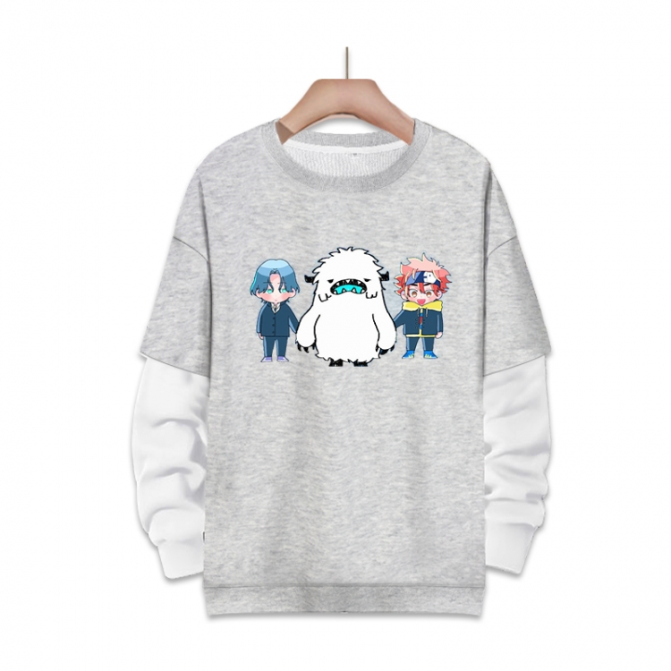 SK∞ Anime fake two-piece thick round neck sweater from S to 3XL