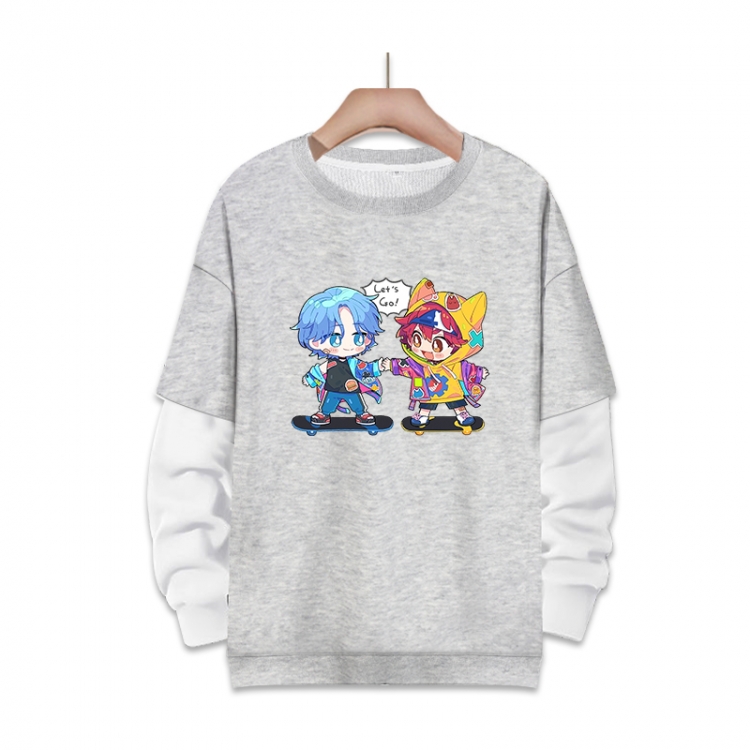 SK∞ Anime fake two-piece thick round neck sweater from S to 3XL