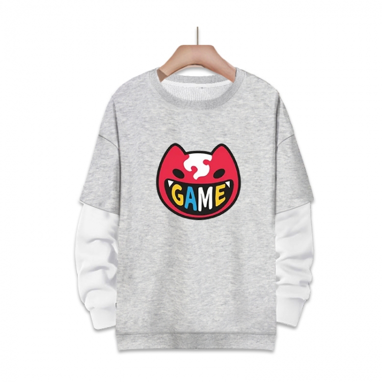 SK∞ Anime fake two-piece thick round neck sweater from S to 3XL