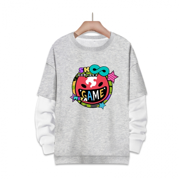 SK∞ Anime fake two-piece thick round neck sweater from S to 3XL