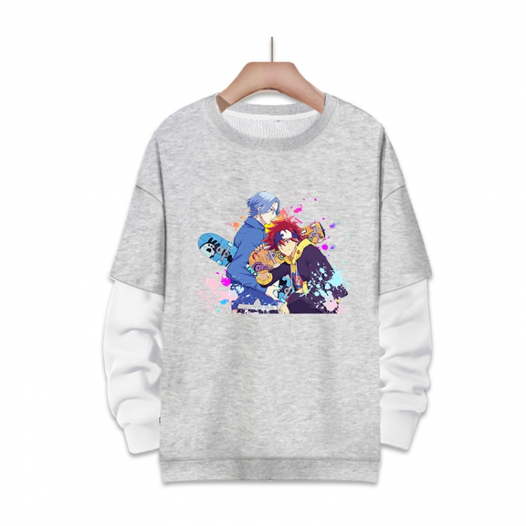 SK∞ Anime fake two-piece thick round neck sweater from S to 3XL