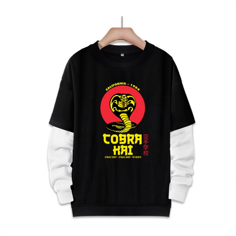 Cobra Kai: The Karate Kid Saga Continues Anime fake two-piece thick round neck sweater from S to 3XL