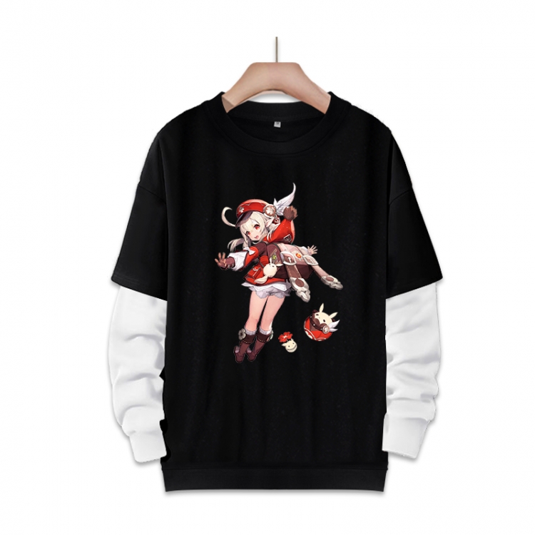 Genshin Impact Anime fake two-piece thick round neck sweater from S to 3XL