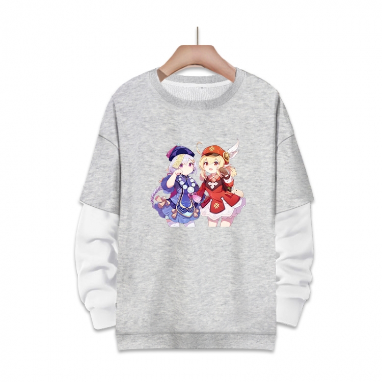 Genshin Impact Anime fake two-piece thick round neck sweater from S to 3XL