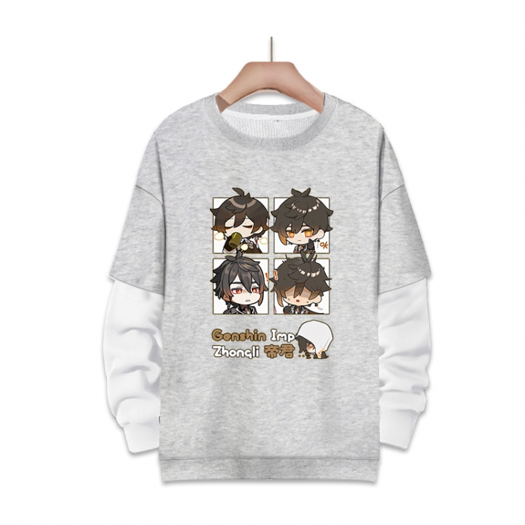 Genshin Impact Anime fake two-piece thick round neck sweater from S to 3XL