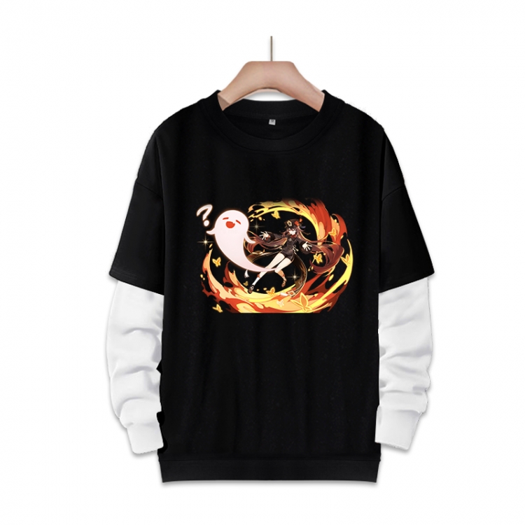 Genshin Impact Anime fake two-piece thick round neck sweater from S to 3XL