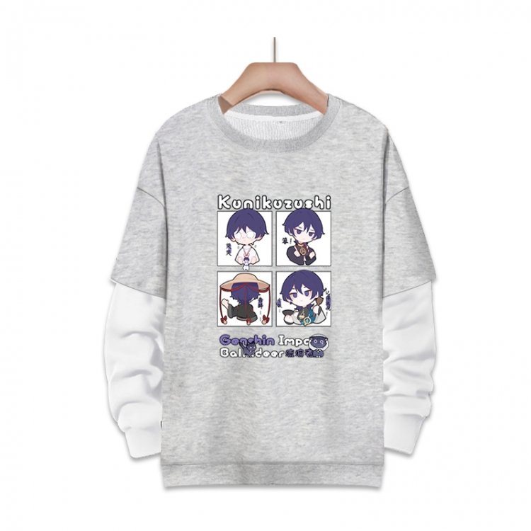 Genshin Impact Anime fake two-piece thick round neck sweater from S to 3XL