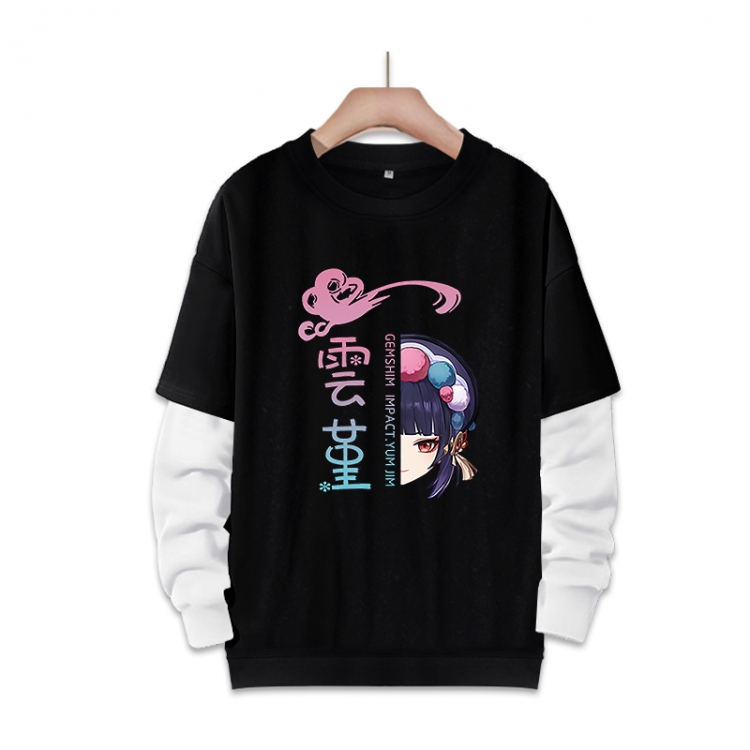 Genshin Impact Anime fake two-piece thick round neck sweater from S to 3XL