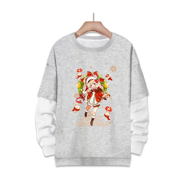 Genshin Impact Anime fake two-piece thick round neck sweater from S to 3XL