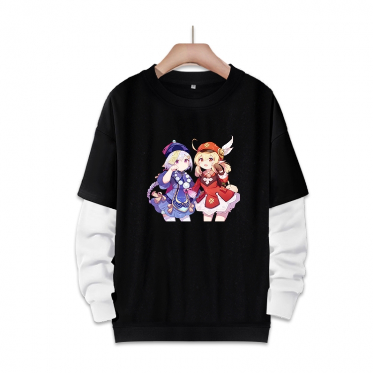 Genshin Impact Anime fake two-piece thick round neck sweater from S to 3XL