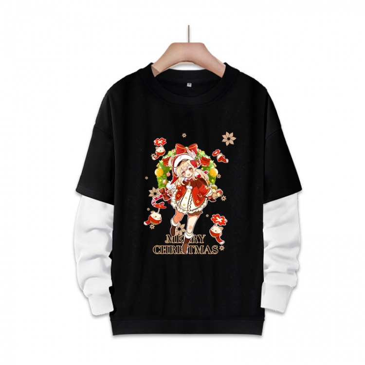 Genshin Impact Anime fake two-piece thick round neck sweater from S to 3XL