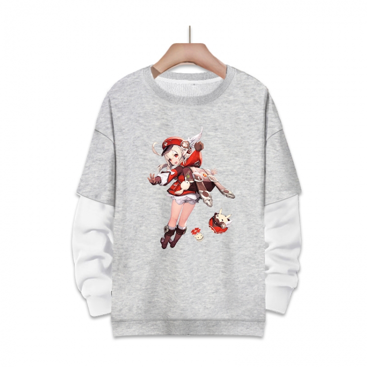 Genshin Impact Anime fake two-piece thick round neck sweater from S to 3XL