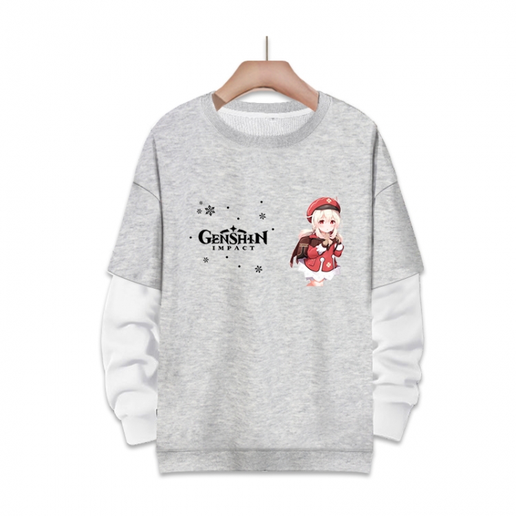 Genshin Impact Anime fake two-piece thick round neck sweater from S to 3XL