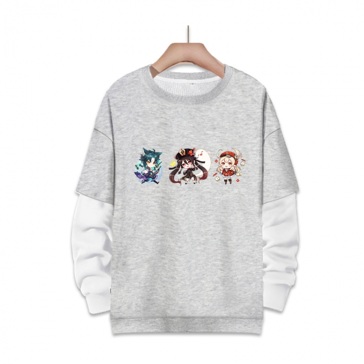 Genshin Impact Anime fake two-piece thick round neck sweater from S to 3XL