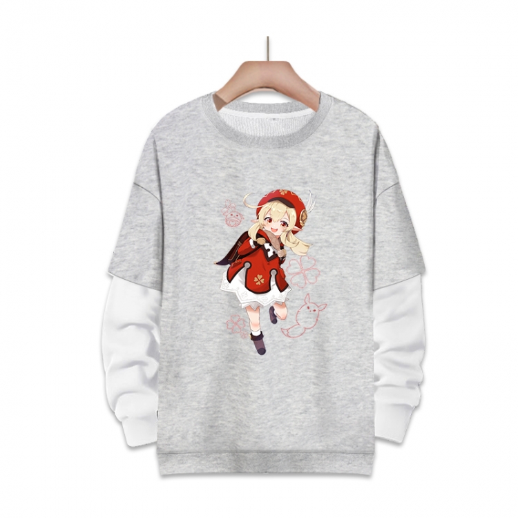 Genshin Impact Anime fake two-piece thick round neck sweater from S to 3XL