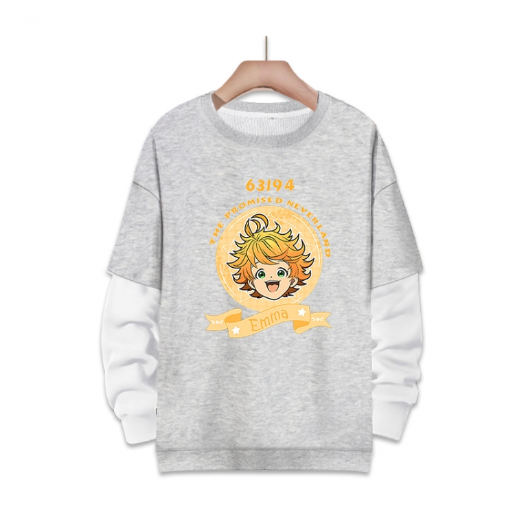 The Promised Neverla Anime fake two-piece thick round neck sweater from S to 3XL
