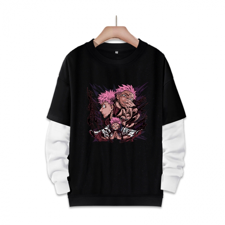 Jujutsu Kaisen Anime fake two-piece thick round neck sweater from S to 3XL