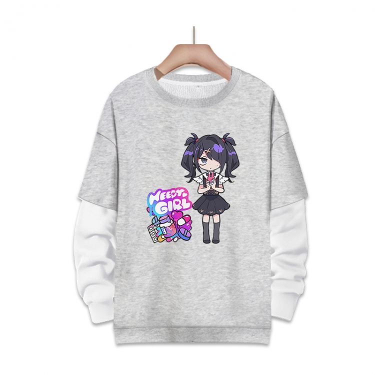 NEEDY GIRL OVERDOSE Anime fake two-piece thick round neck sweater from S to 3XL