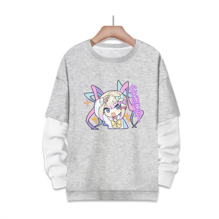 NEEDY GIRL OVERDOSE Anime fake two-piece thick round neck sweater from S to 3XL