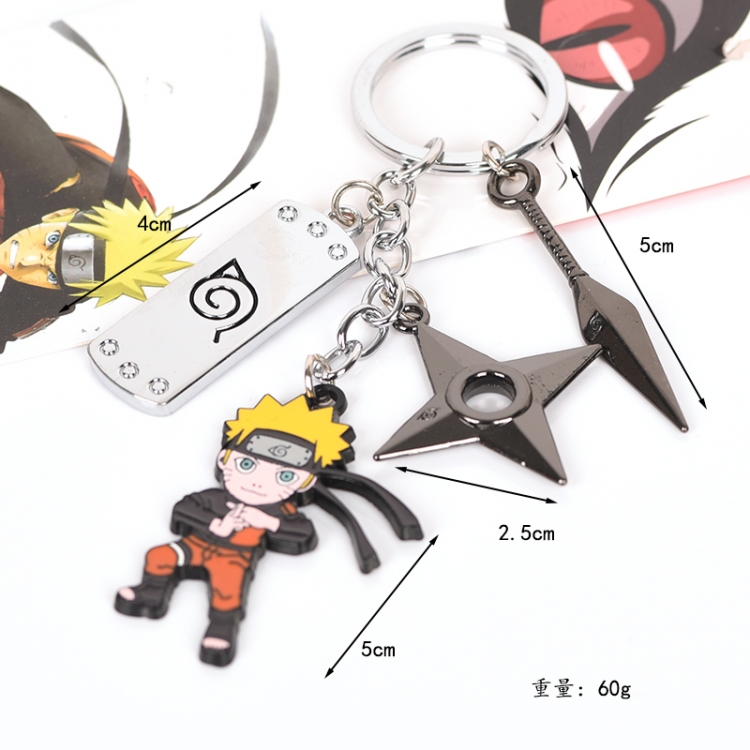 Naruto Anime peripheral chain burning 4 pendant metal keychain pendant