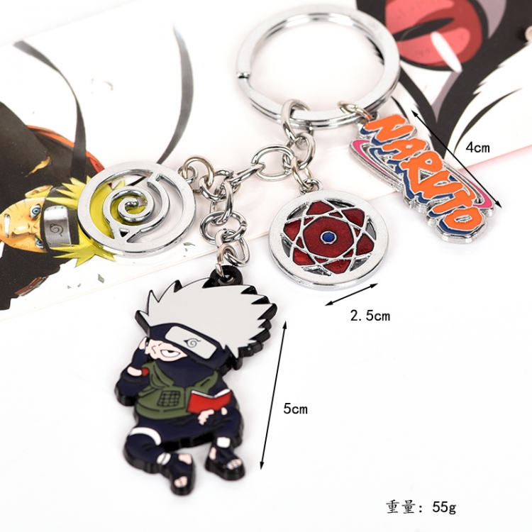 Naruto Anime peripheral chain burning 4 pendant metal keychain pendant