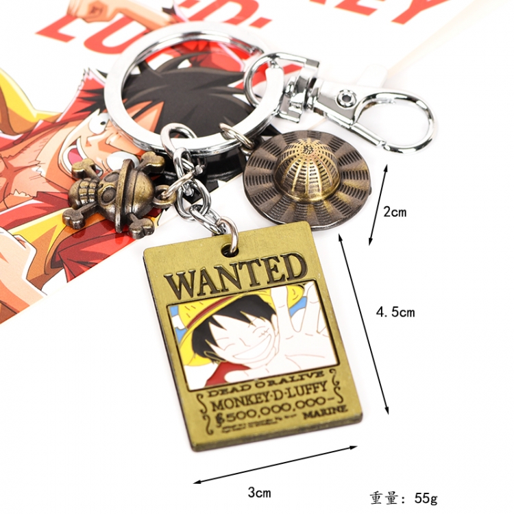 One Piece Anime peripheral chain burning 3 pendant keychain pendant