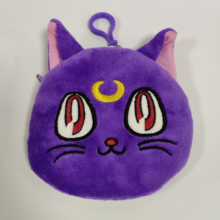 Luna Cat Plush circular zero wallet pendant 12x11cm