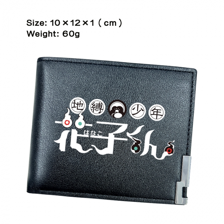 Toilet-bound Hanako-kun  Anime Peripheral PU Half Fold Black Leather Wallet Zero Wallet 10x12x1cm