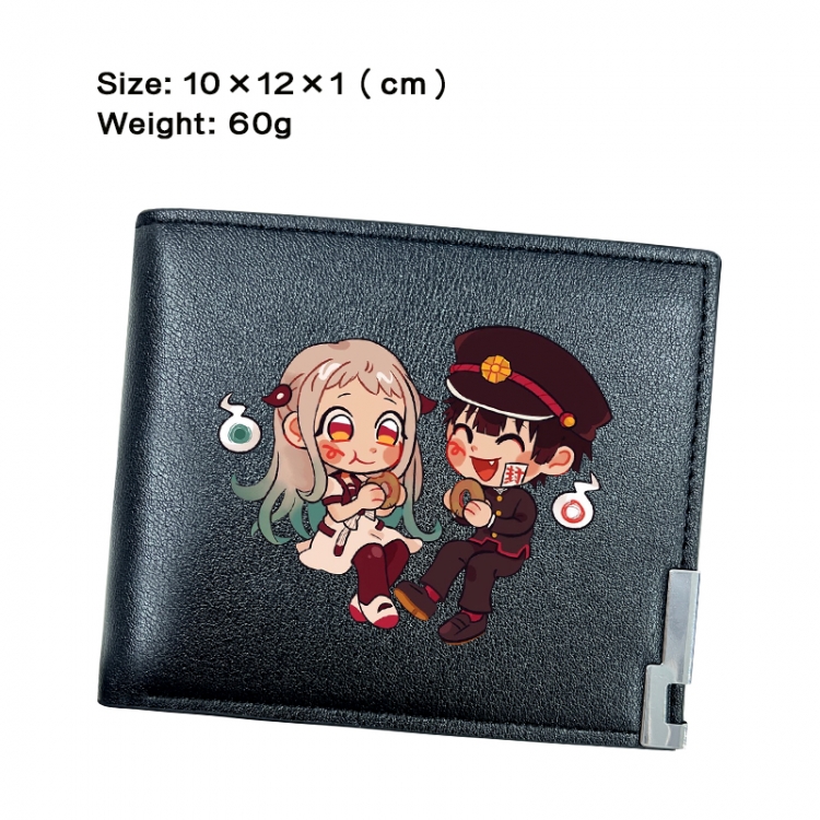 Toilet-bound Hanako-kun  Anime Peripheral PU Half Fold Black Leather Wallet Zero Wallet 10x12x1cm