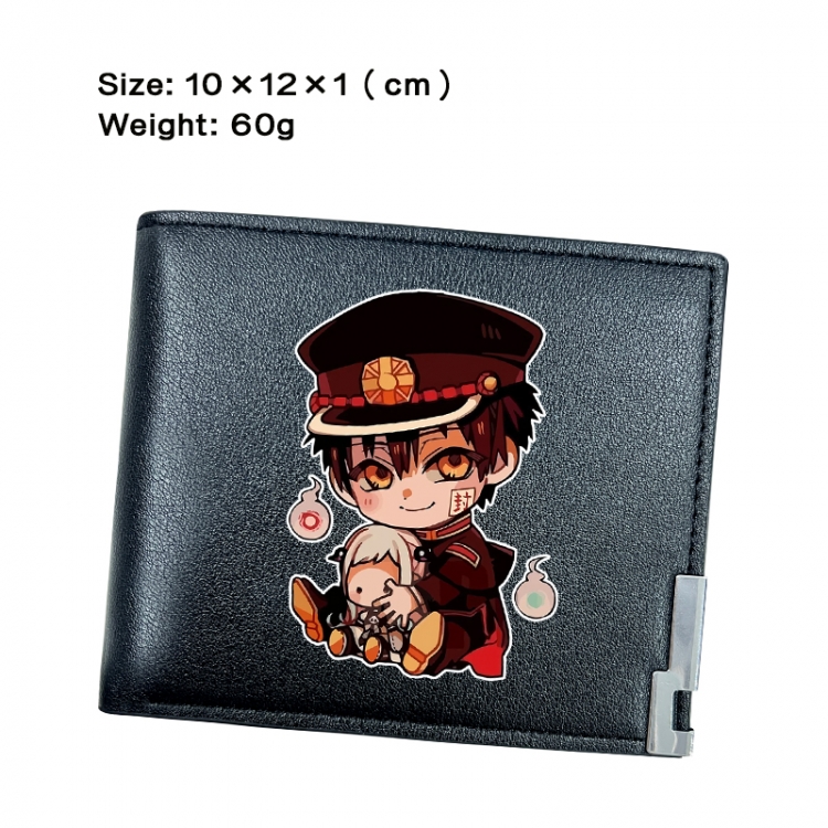 Toilet-bound Hanako-kun  Anime Peripheral PU Half Fold Black Leather Wallet Zero Wallet 10x12x1cm