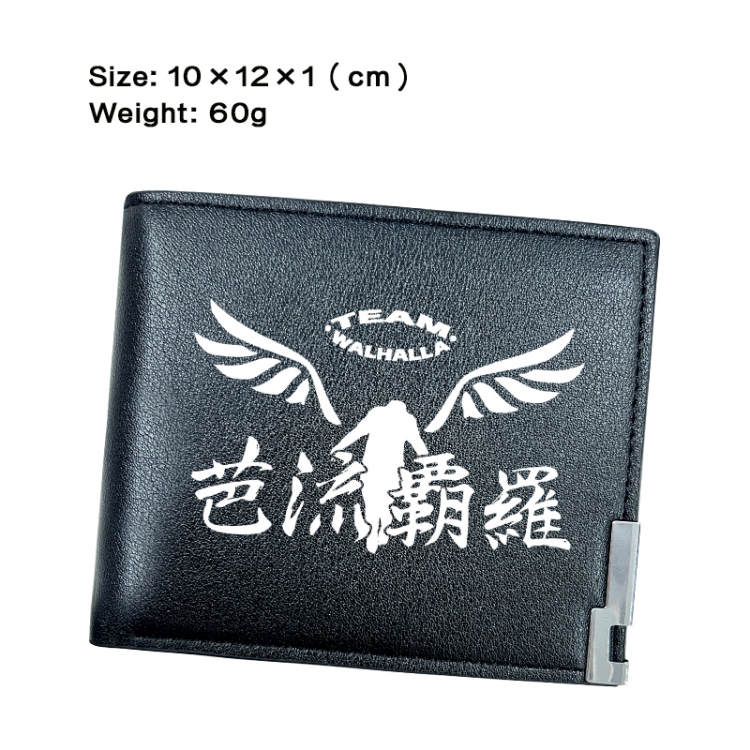 Tokyo Revengers Anime Peripheral PU Half Fold Black Leather Wallet Zero Wallet 10x12x1cm