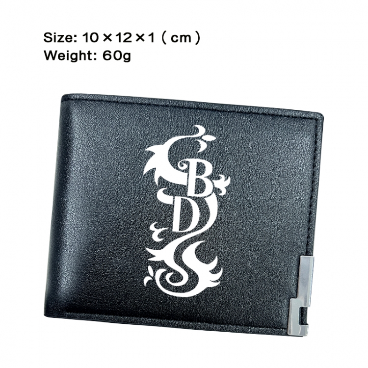 Tokyo Revengers Anime Peripheral PU Half Fold Black Leather Wallet Zero Wallet 10x12x1cm