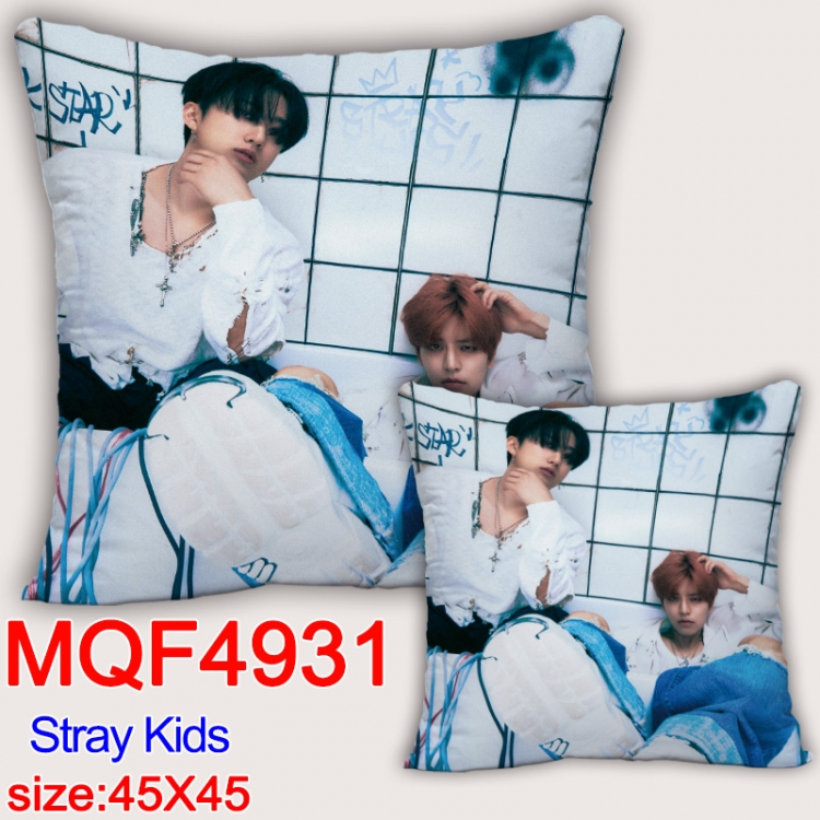 Stray Kids Anime square full-color pillow cushion 45X45CM NO FILLING MQF-4931