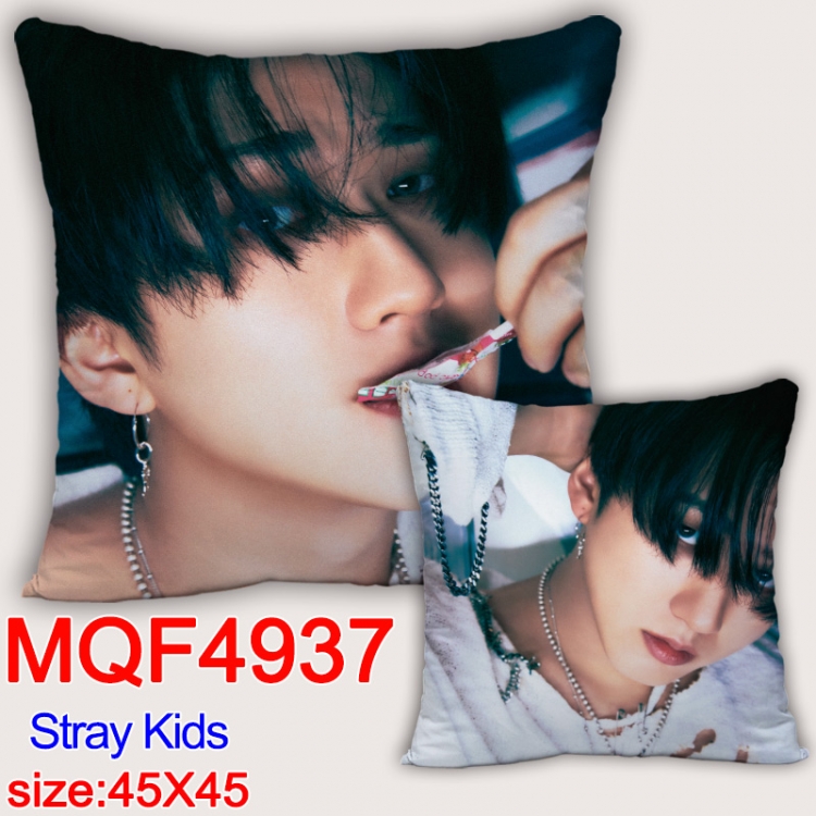Stray Kids Anime square full-color pillow cushion 45X45CM NO FILLING MQF-4937