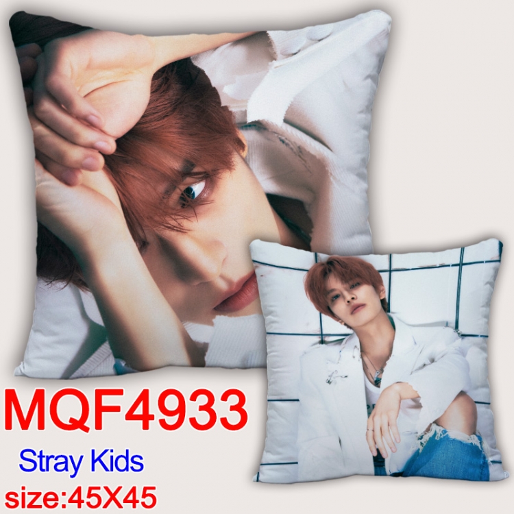 Stray Kids Anime square full-color pillow cushion 45X45CM NO FILLING MQF-4933