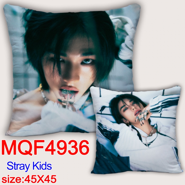 Stray Kids Anime square full-color pillow cushion 45X45CM NO FILLING MQF-4936