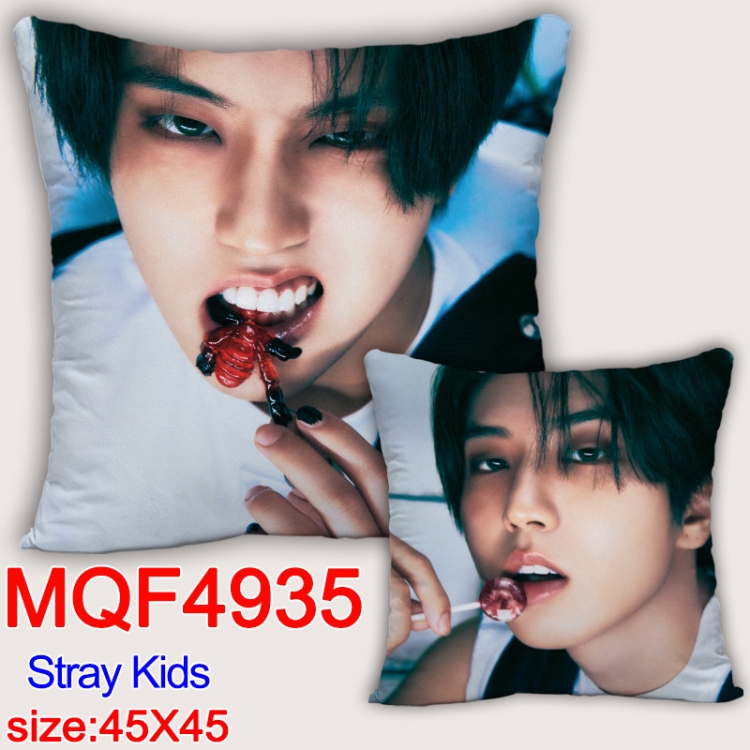 Stray Kids Anime square full-color pillow cushion 45X45CM NO FILLING MQF-4935