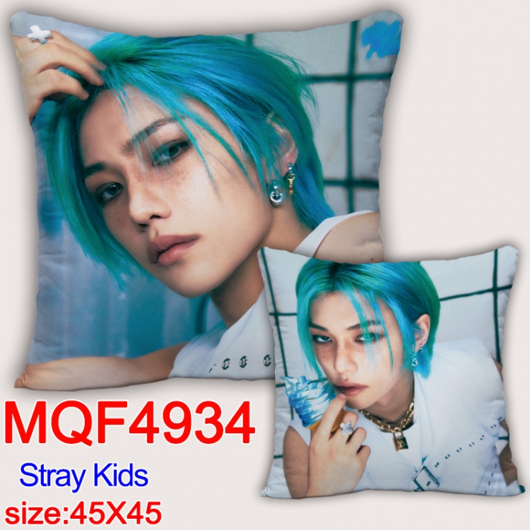 Stray Kids Anime square full-color pillow cushion 45X45CM NO FILLING MQF-4934