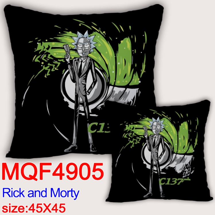 Rick and Morty Anime square full-color pillow cushion 45X45CM NO FILLING MQF-4905